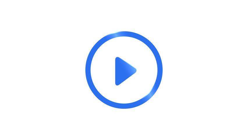 Button Logo - Play Button Animation In Blue Stock Footage Video (100% Royalty Free) 32003665