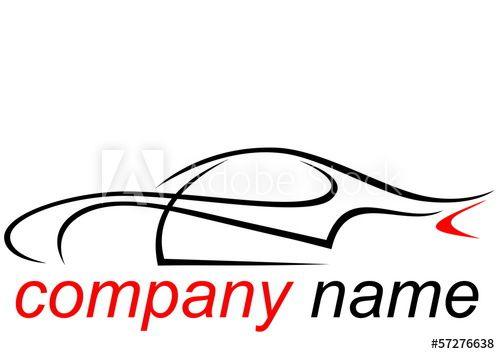 Aerodynamic Logo - Black and red logo of a aerodynamic sports car this stock