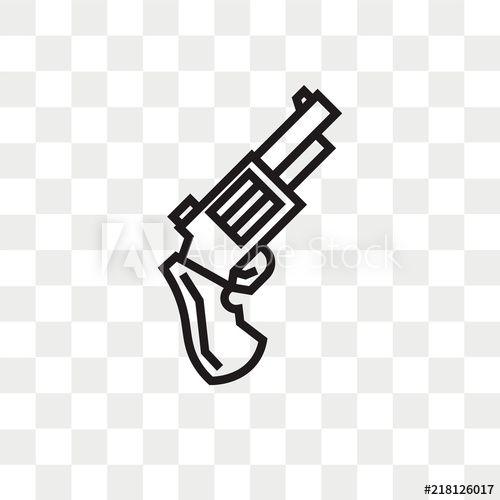 Pistol Logo - Pistol vector icon isolated on transparent background, Pistol logo