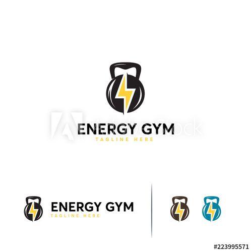 Kettlebell Logo - Energy Gym logo designs template, Fitness kettlebell logo template ...