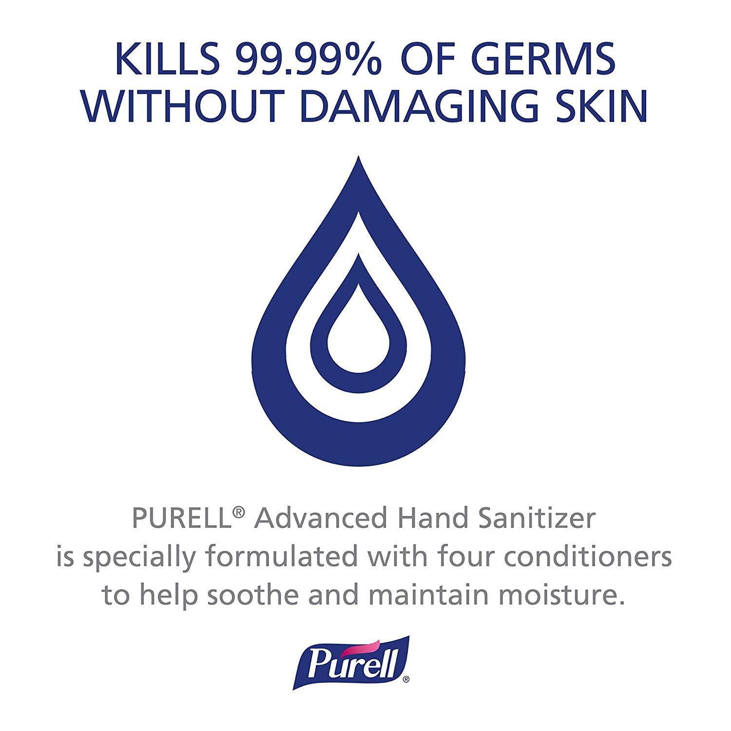 Purell Logo - PURELL Advanced Hand Sanitizer, Refreshing Gel, 8 fl oz Hand Sanitizer Counter Top Pump Bottles (Case of 12)