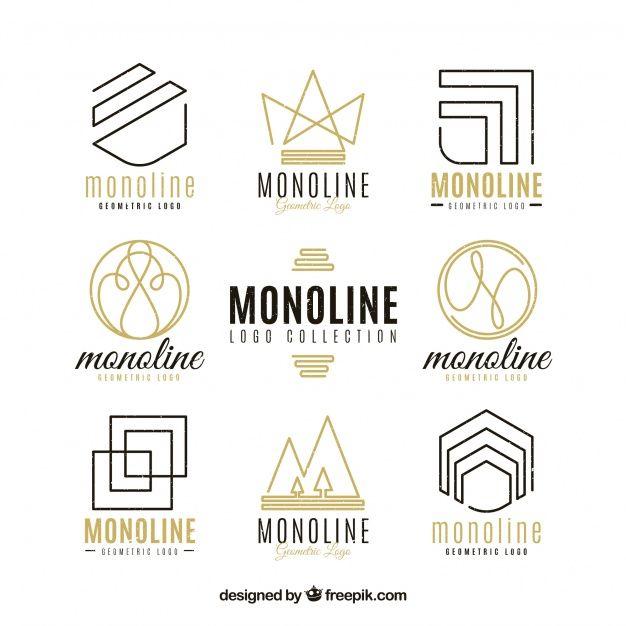 Monoline Logo - Golden monoline logo pack Vector