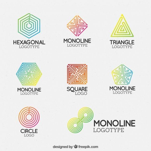 Monoline Logo - Colorful monoline logo set - Nohat