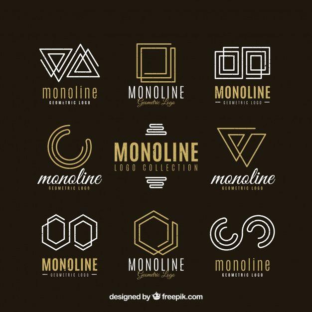 Monoline Logo - Dark monoline logo pack Vector | Free Download