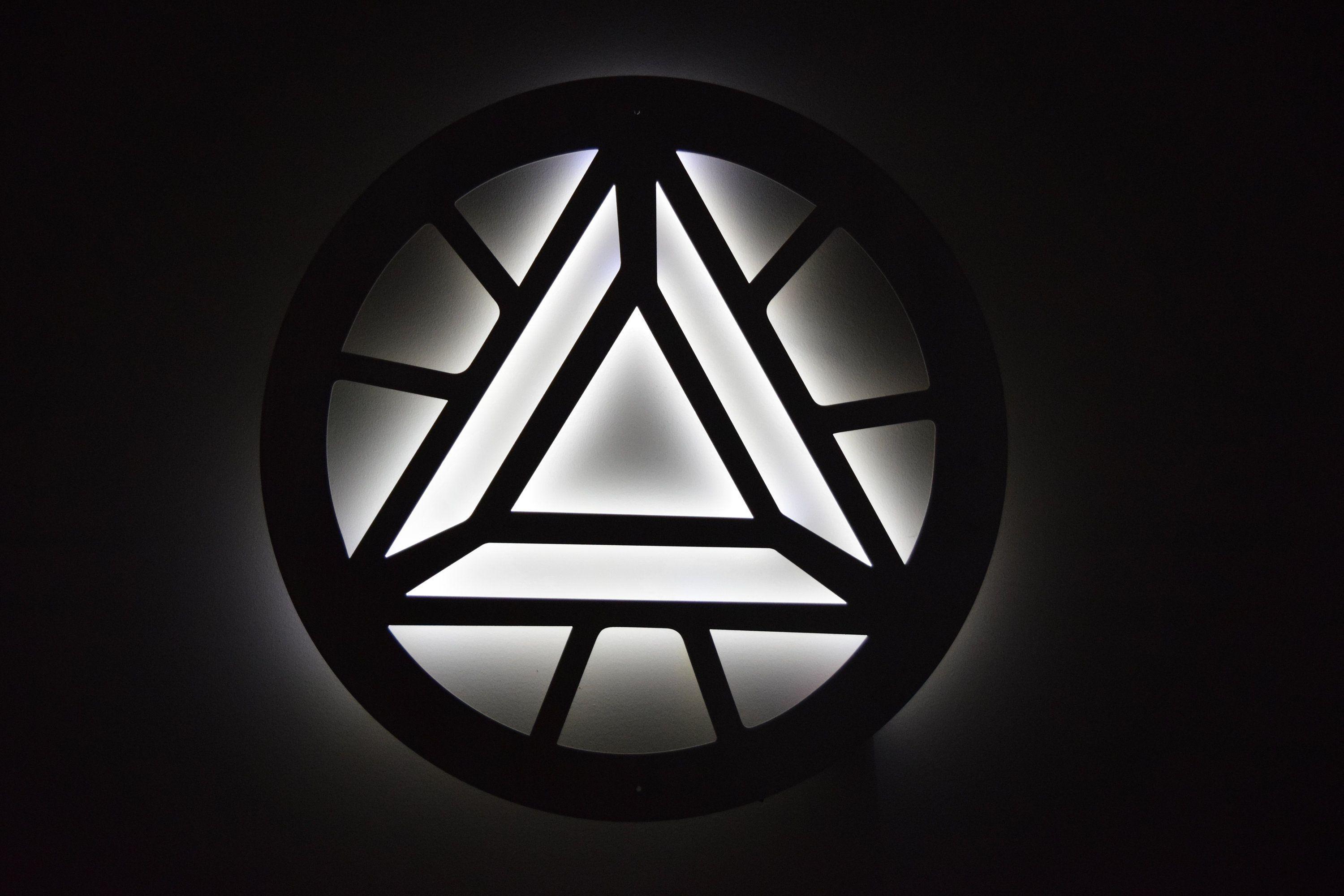 Ironman Logo - Ironman Logo - LED Backlit Floating Metal Wall Art