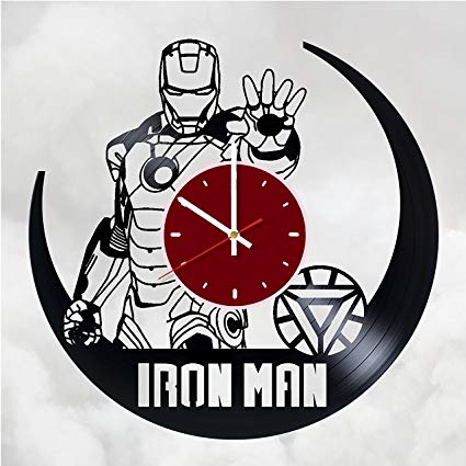 Ironman Logo - Ironman Logo Vinyl Wall Clock Living Room Home Decor