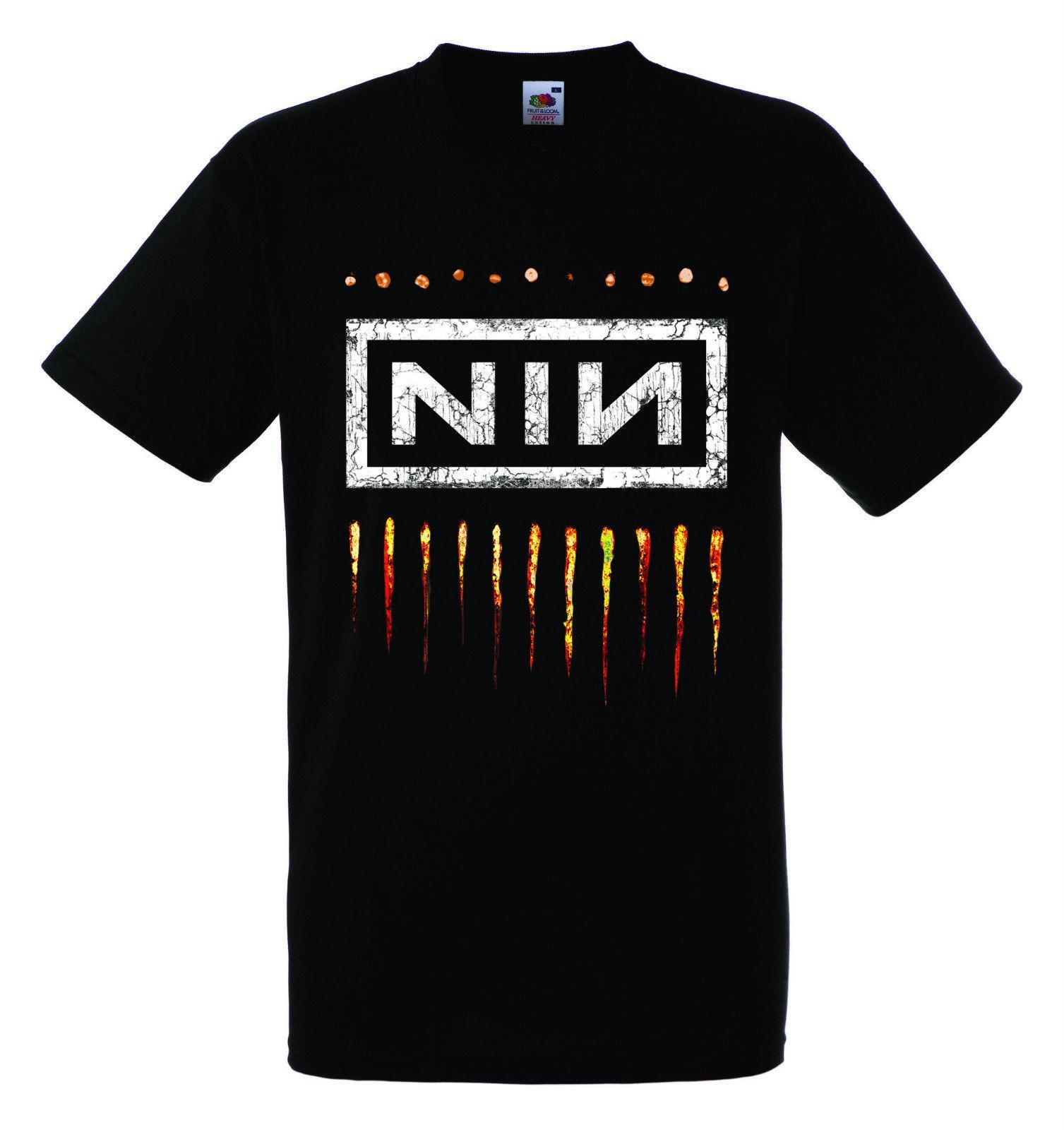 Nin Logo - Nine Inch Nails Nin Logo 2 Black New T Shirt Rock T Shirt Rock Band Shirt  High Quality For Man Better Short Sleeve Brand