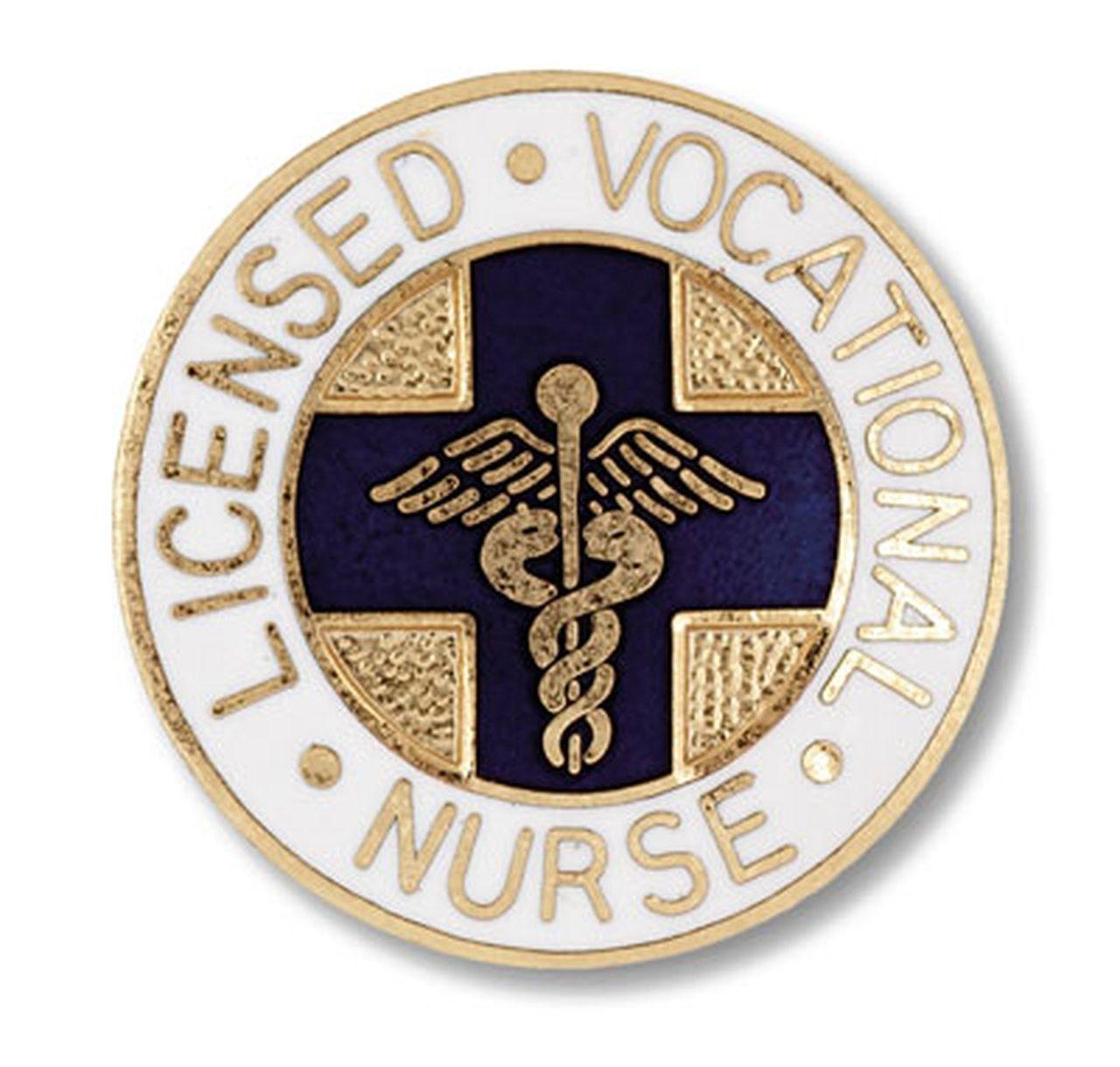 LVN Logo - LVN Licensed Vocational Nurse Round Emblem Pin