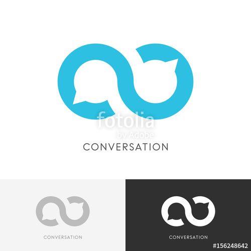 Dialogue Logo - Infinity conversation logo chat symbol. Dialogue