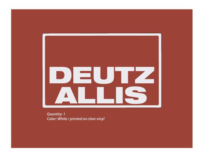 Deutz-Allis Logo - Deutz-Allis Rear Deck Decal