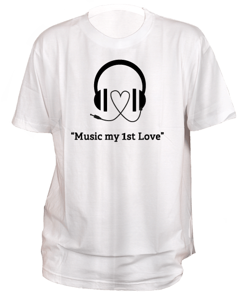 T-Shirts Logo - Music My 1st Love Round Neck T Shirt