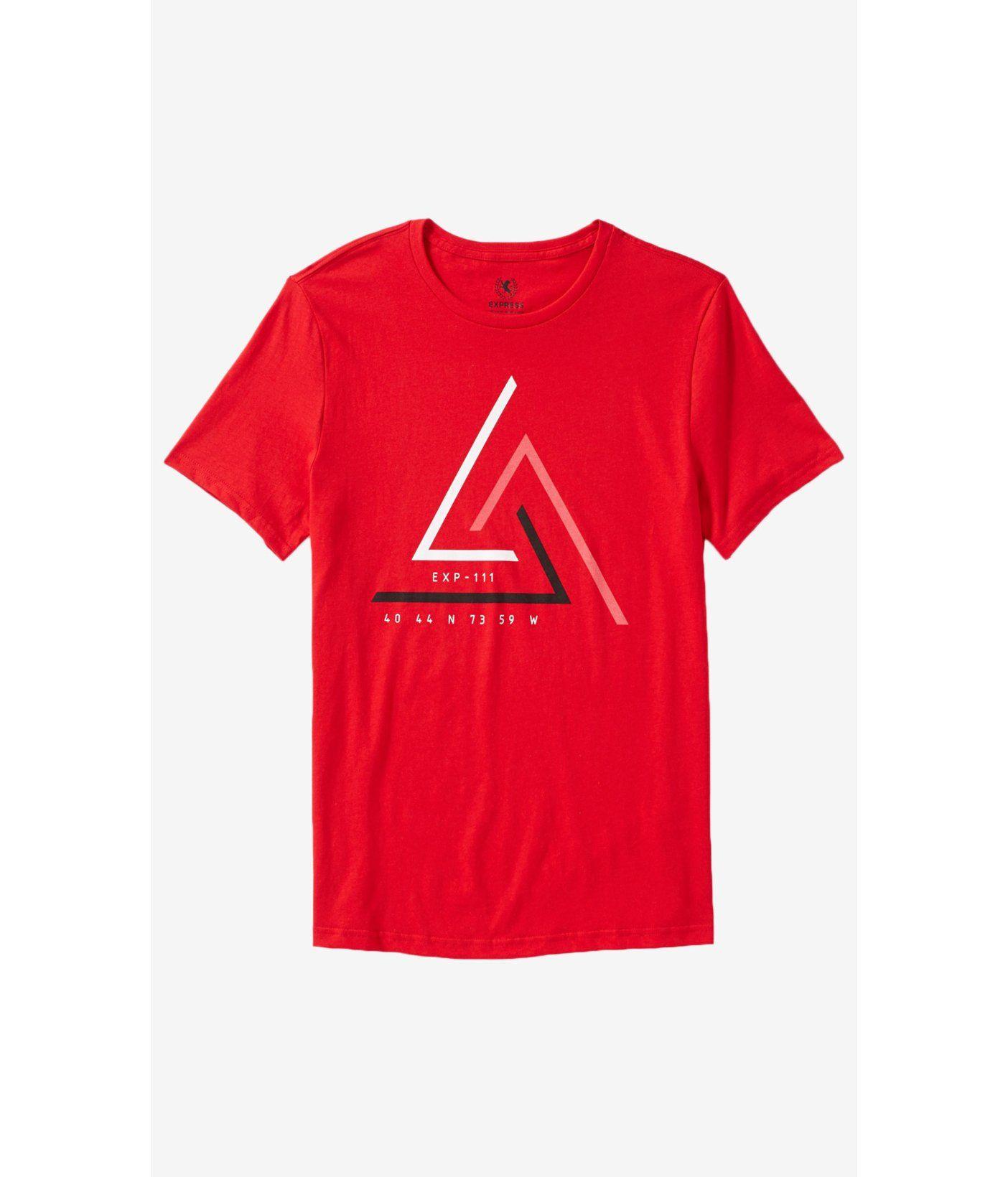 Red Triangle Clothing Logo - Express Triangle Bars Graphic Tee in Red for Men