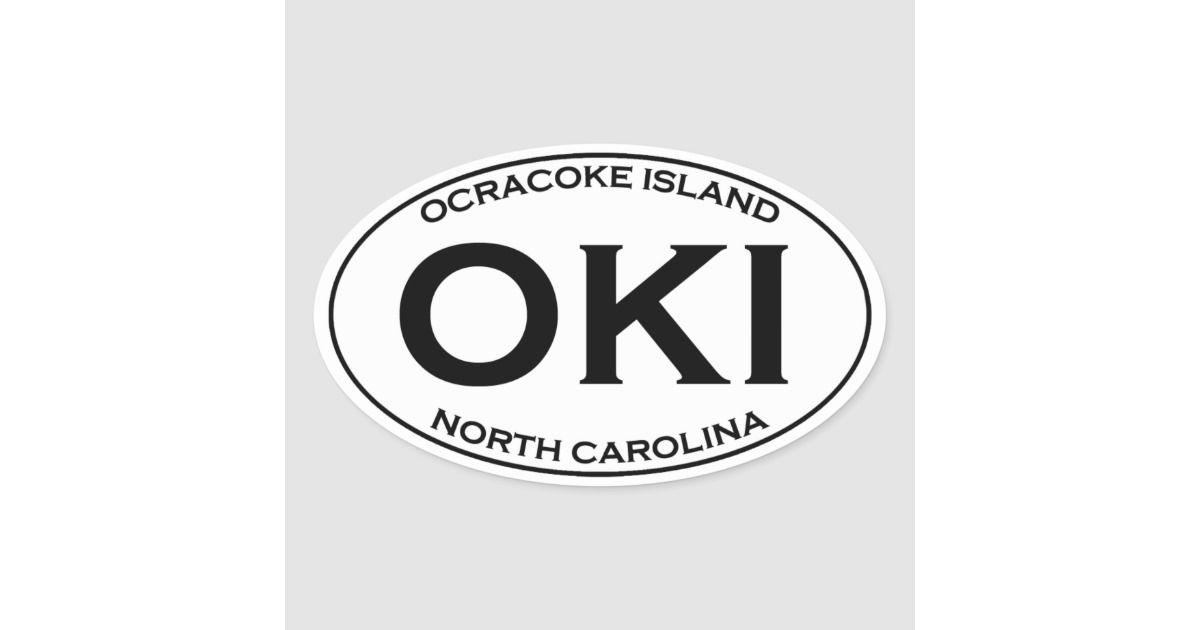 Ocracoke Logo - OKI - Ocracoke Island Oval Logo Oval Sticker | Zazzle.com