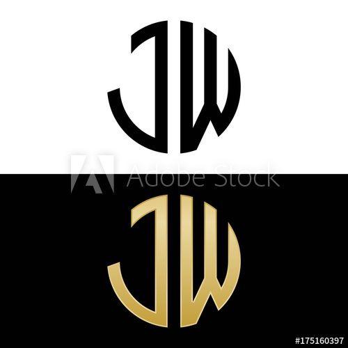 JW Logo - jw initial logo circle shape vector black and gold - Buy this stock ...