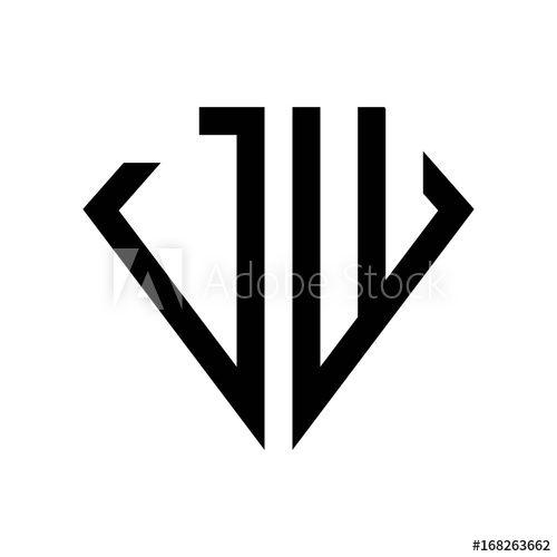 JW Logo - initial letters logo jw black monogram diamond pentagon shape