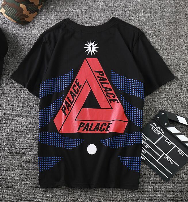 Red Triangle Clothing Logo - Fashion Unisex PALACE Red Triangle Round Neck Cotton T-Shirts Casual ...