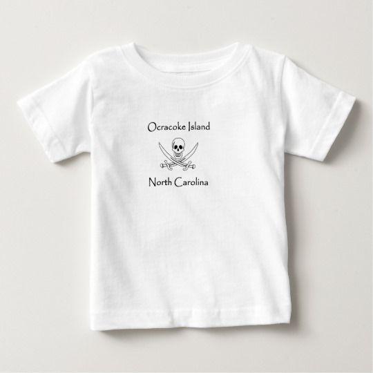 Ocracoke Logo - Ocracoke Island North Carolina Pirate Logo Baby T Shirt