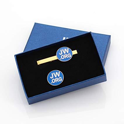 JW Logo - Perfect JW.Org Gift Jw.org Necktie Clip And Lapel Pin Set With JW.ORG Logo Gift Box Round Gold Blue