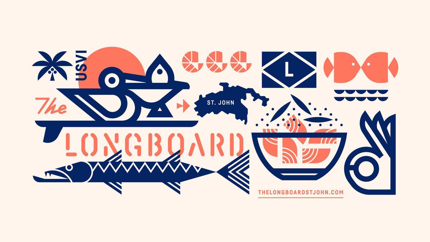 Longboard Logo - Logo & Brand Identity Design for The Longboard, St. John, USVI