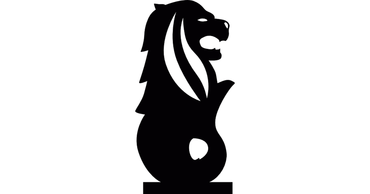 Merlion Logo - Merlion Park Lion head symbol of Singapore png download