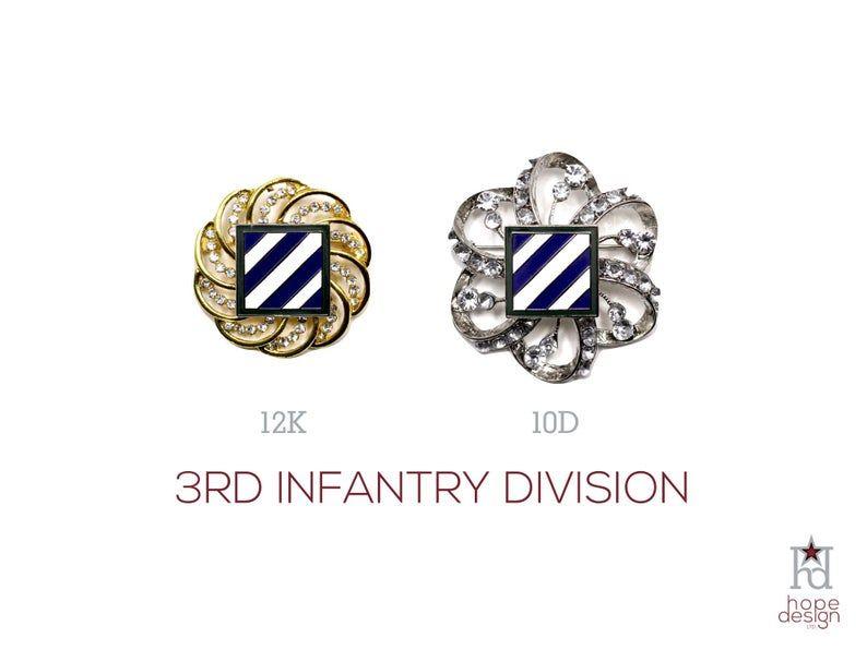 3Id Logo - 3rd Infantry Division Brooch | US Army 3ID Jewelry | Rock of the Marne |  Military Jewelry | Military Gift | Army Mom | Army Wife 10D 12K
