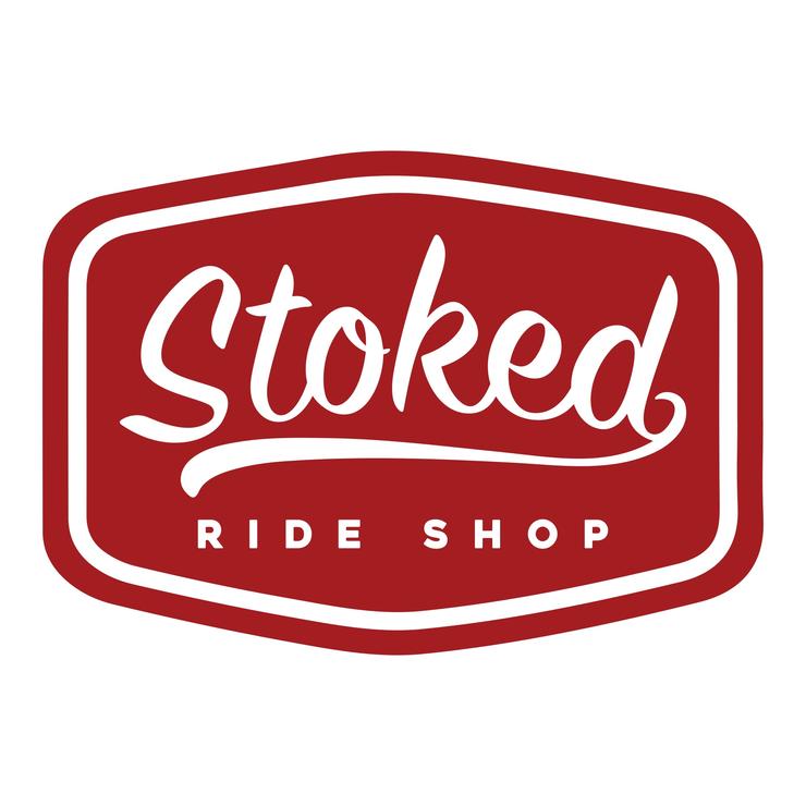 Stoked Logo - Stoked Retro Logo Red Sticker