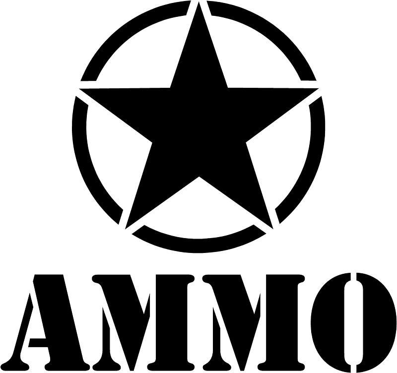 Ammo Logo - Army Star Ammo. D Model: StickerCa 010241. Gun Iron Ons