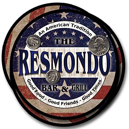 Resmondo Logo - Amazon.com. Resmondo Family American Bar and Grill Neoprene Drink