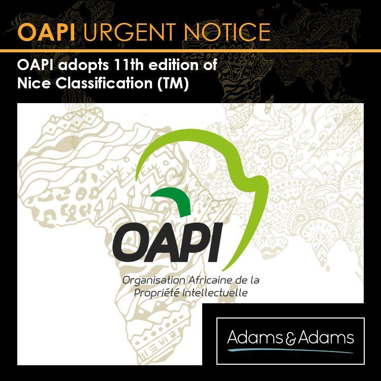 Oapi Logo - OAPI adopts 11th edition of the Nice Classification for