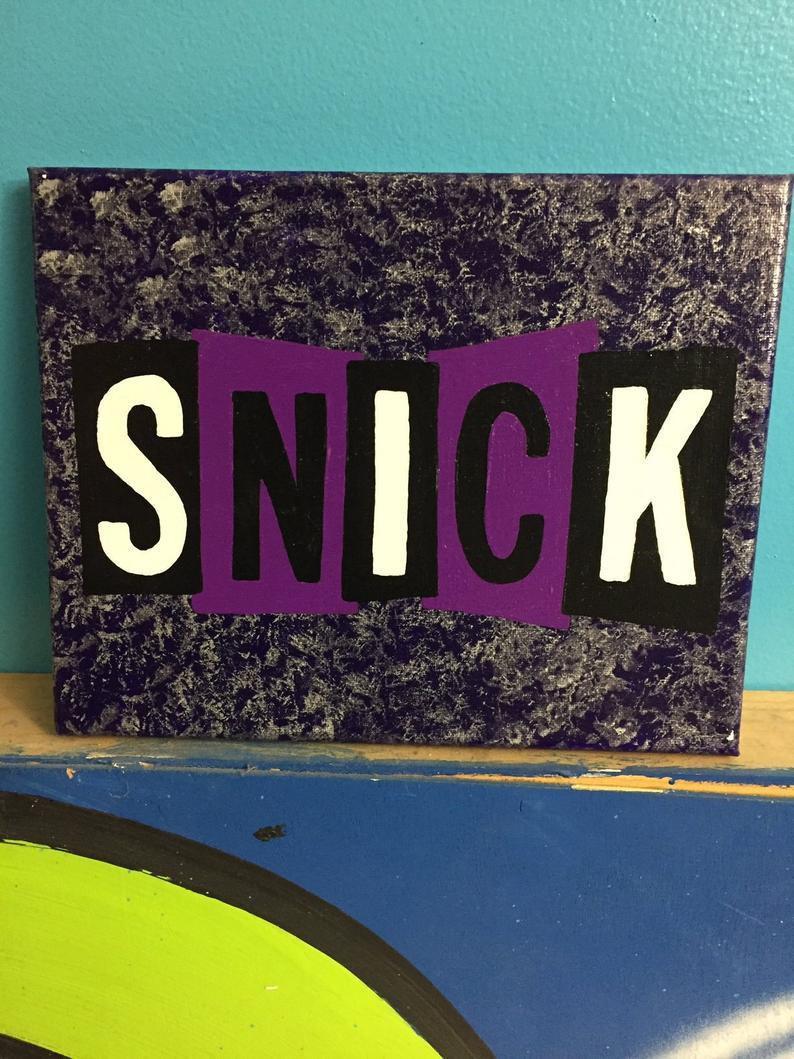 Snick Logo - Nickelodeon SNICK Logo 90s TV Canvas Acrylic 8x10 Painting