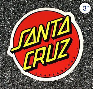 Santa Cruz Classic Dot Skateboard Sticker Red/Yellow 3in circle si