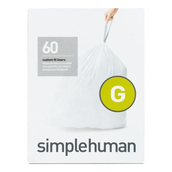 Simplehuman Logo - simplehuman Code G Custom Fit Can Liners, 8 Gallon, White, 20 Ct (Pack of 3)