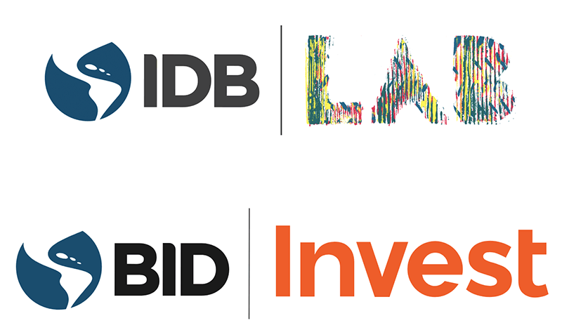 IDB Logo - BID Invest and IDB LAB joint Logo verticle