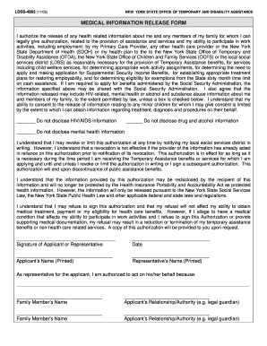OTDA Logo - Fillable Online otda ny LDSS 4863. Medical Information Release Form ...