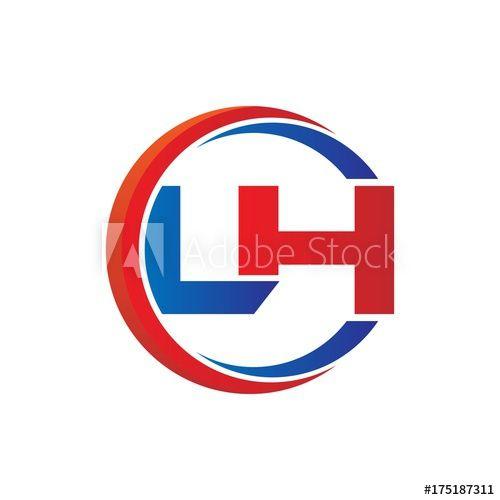 LH Logo - lh logo vector modern initial swoosh circle blue and red this