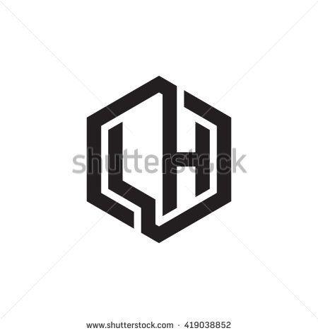LH Logo - LH initial letters looping linked hexagon monogram logo this
