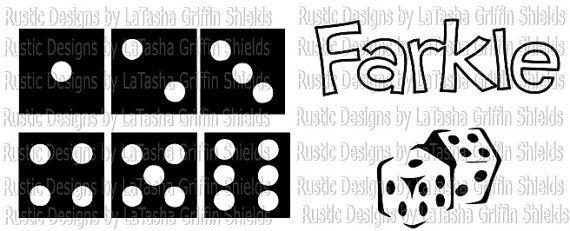 Farkle Logo - Farkle SVG file dice stencils & Bucket Decal. Outside Game