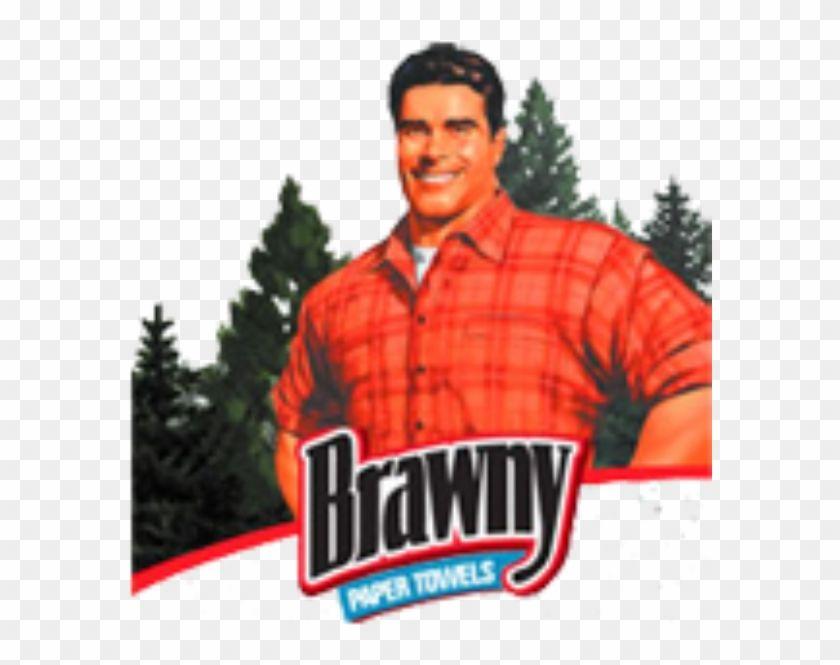 Brawny Logo - 00 On Brawny Paper Towels - Downy Paper Towel Guy, HD Png Download ...