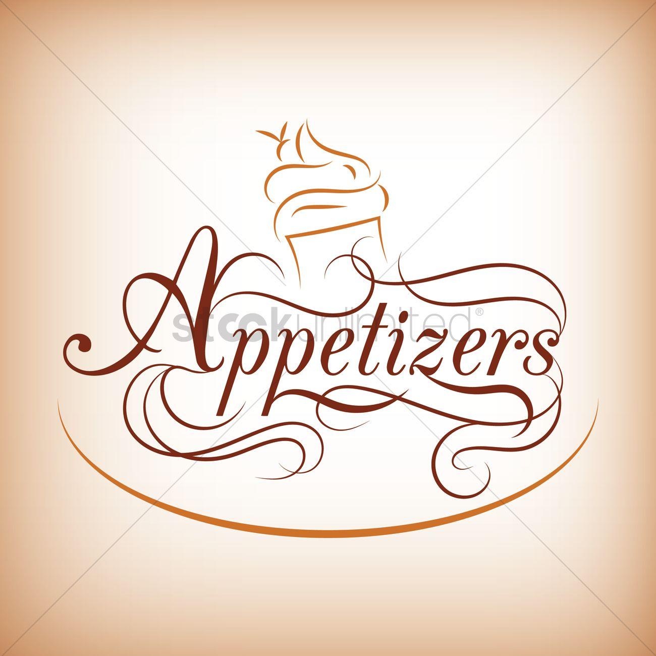 Appetizers Logo - Appetizers menu title Vector Image