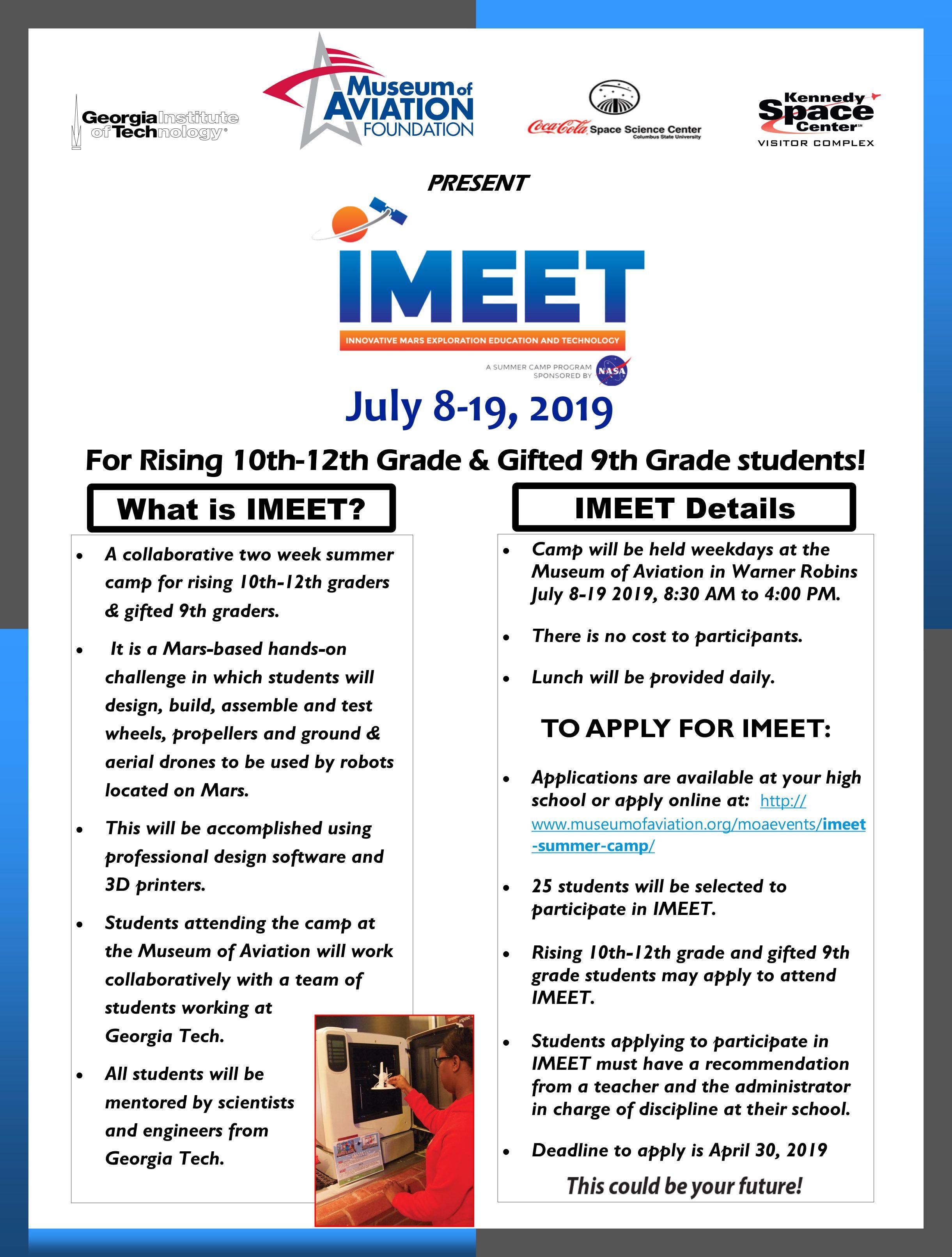 Imeet Logo - IMEET Summer Camp- Rising 10th - 12th Grade Students & Gifted 9th ...