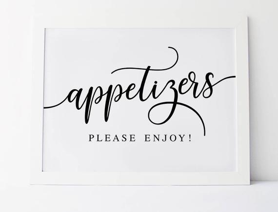 Appetizers Logo - Appetizers Sign, Wedding Appetizers, Wedding Day Signs, Wedding Signage,  Reception Signs, Appetizers, Wedding Printables, Appetizer Bar