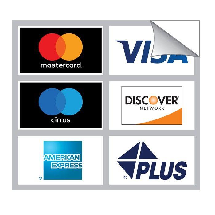 ATM Logo - ATM Card Acceptance Heavy Duty Decal - 6 Logos - 3 Rows of 2 | Block ...