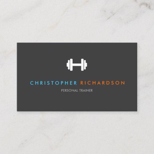 Trainer Logo - PERSONAL TRAINER LOGO with BLUE and ORANGE TEXT Business Card