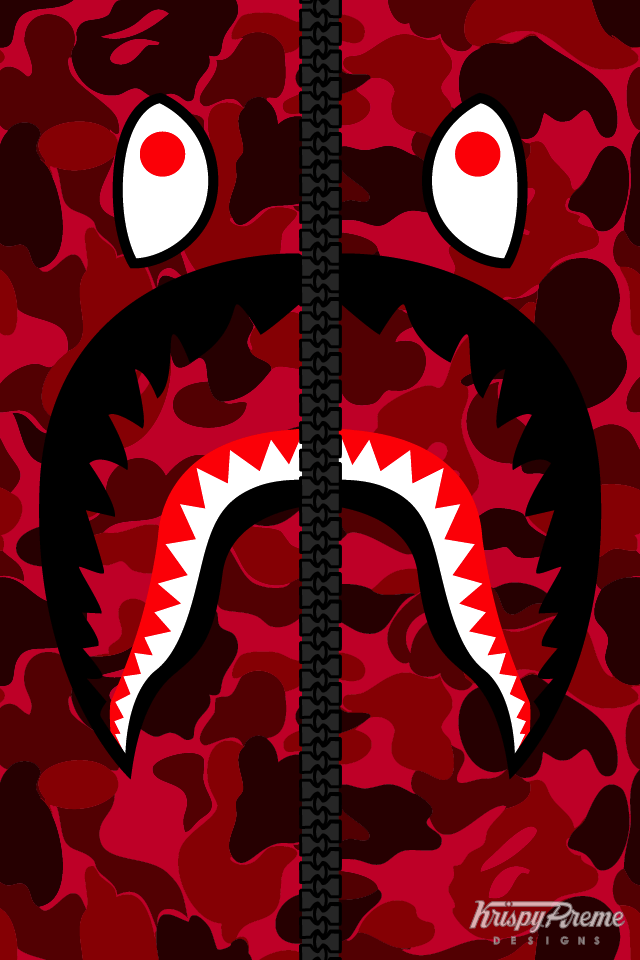 Red BAPE Shark Logo - ▷ ☺iphone wallpaper swag tumblr-148 | Wallpapers | Iphone ...