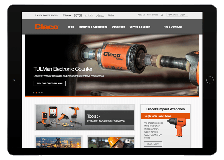 Cleco Logo - Cleco Power Tools Homepage iPad | Starkmedia