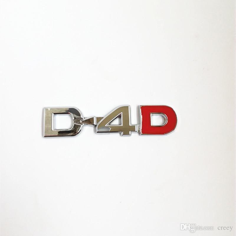 D4D Logo - 1PCS Car styling 3D CHROME METAL EMBLEM D4D emblem car body sticker decal  badge universal RED SILVER