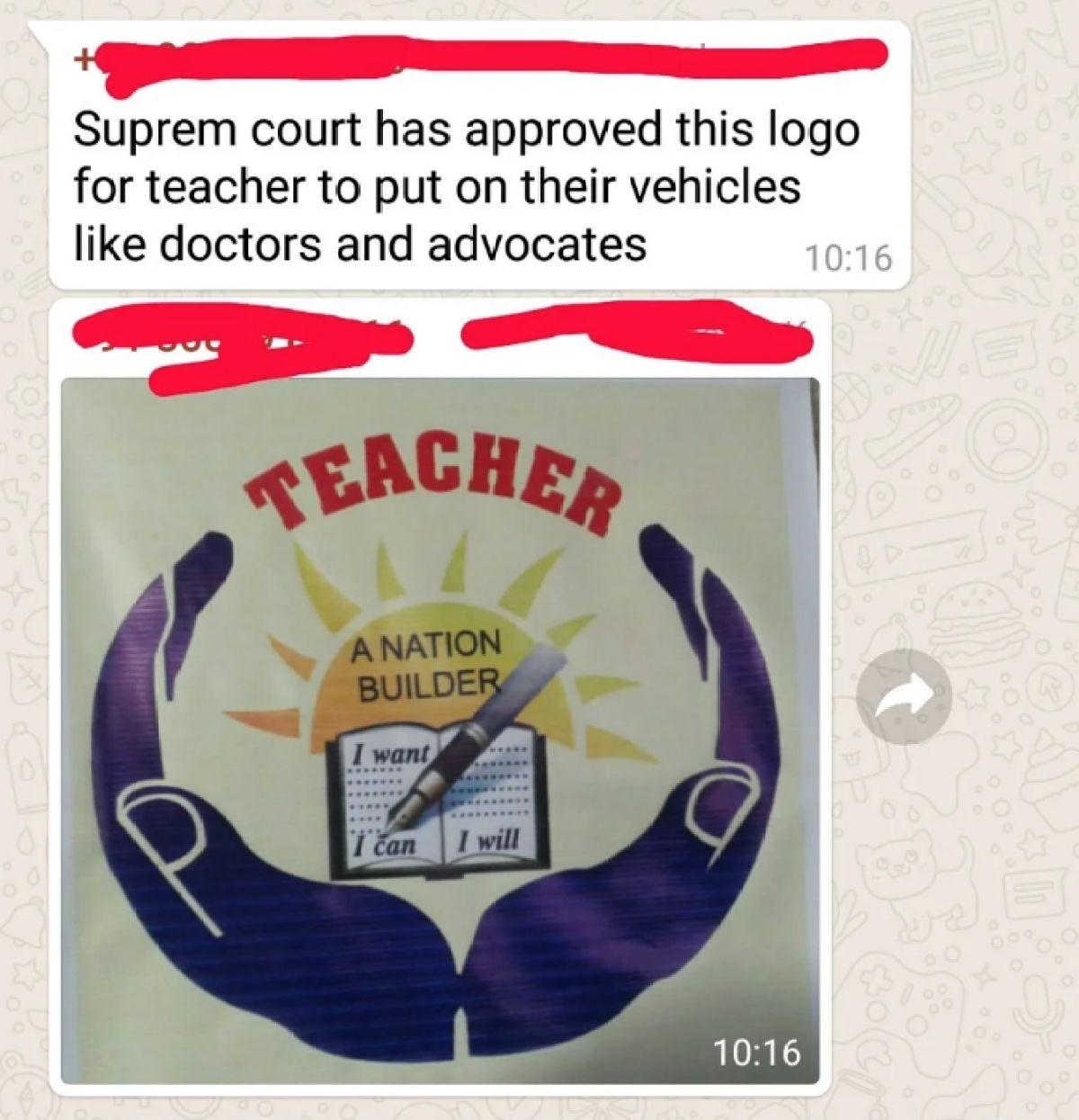 Teacher Logo - No, Supreme Court Hasn't Approved Any Logo For Teachers to Stick