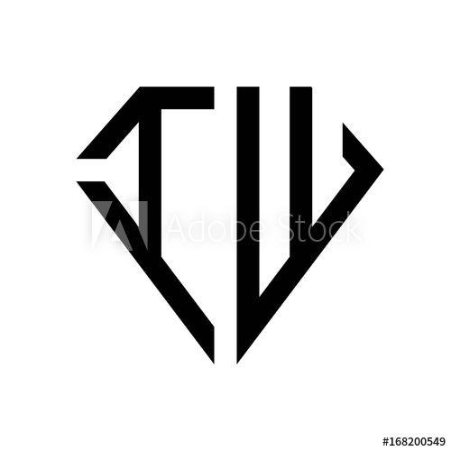 Iw Logo - initial letters logo iw black monogram diamond pentagon shape