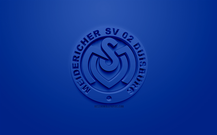 MSV Logo - Download wallpapers MSV Duisburg, creative 3D logo, blue background ...