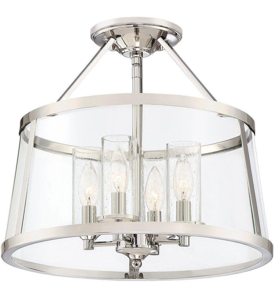 Quoizel Logo - Quoizel - BAW1716PK - Barlow Polished Nickel 16 Inch Semi-Flush Mount